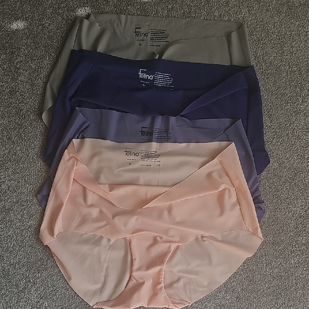Felina Women's Panties in Gray, Purple , Levender and Peach Xl